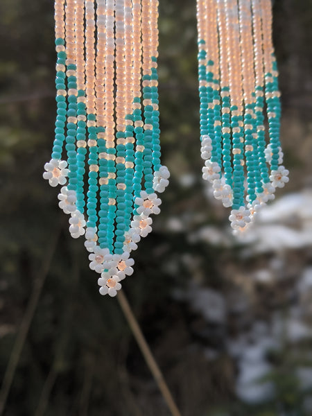 Evangelene Beaded Antler Earrings