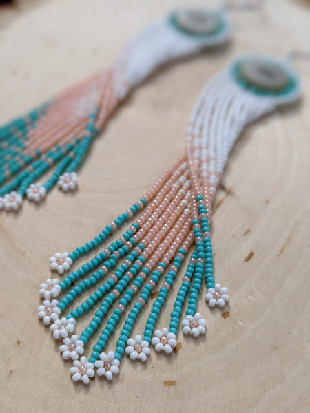 Evangelene Beaded Antler Earrings