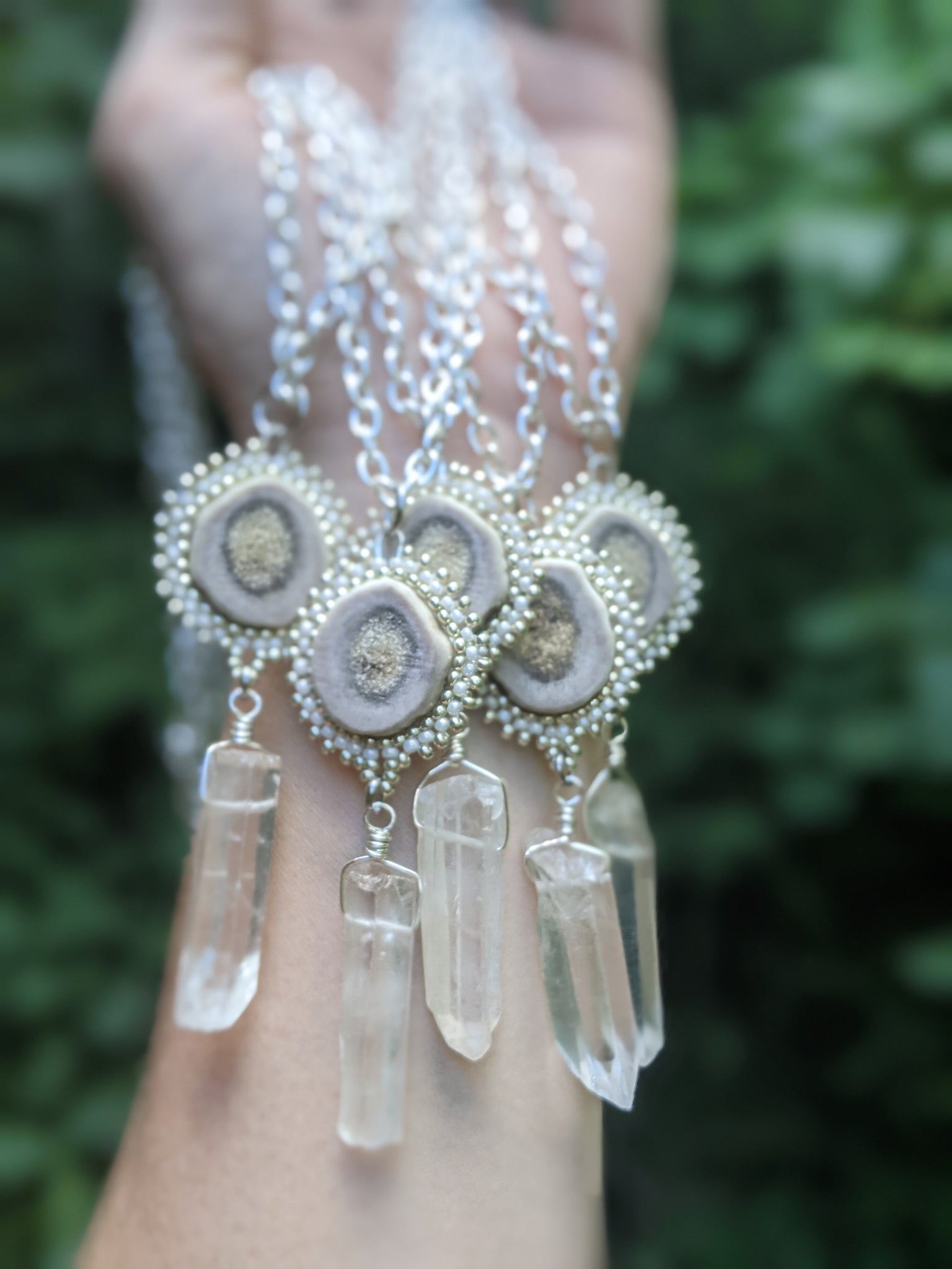 Antler & Quartz Beaded Necklace