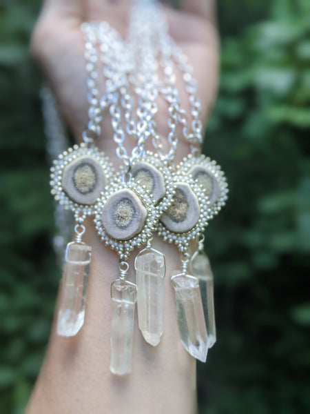 Antler & Quartz Beaded Necklace