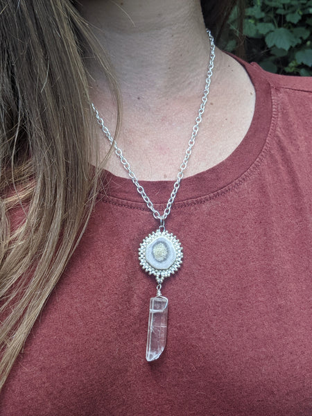Antler & Quartz Beaded Necklace