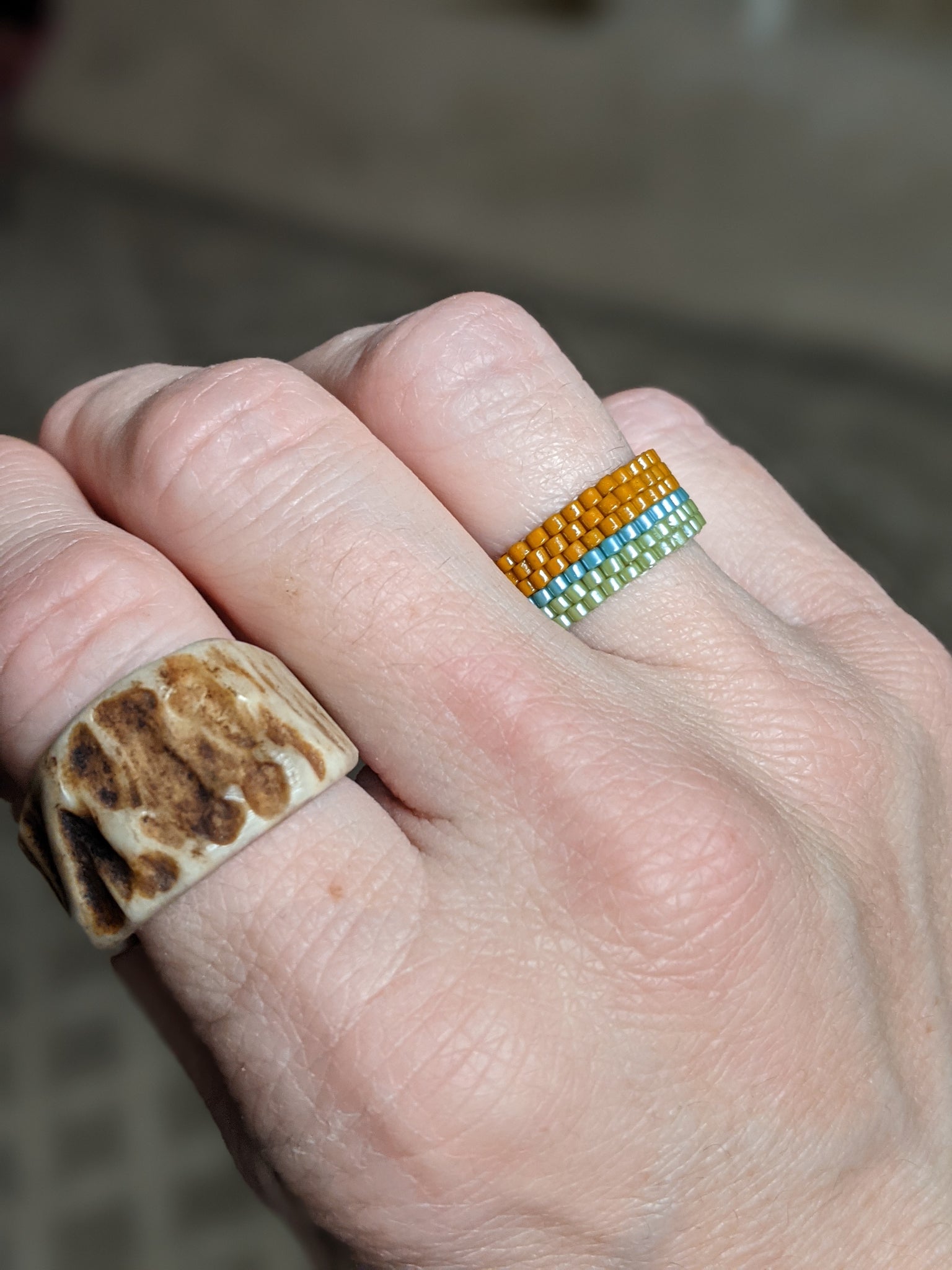 Beaded Ring - Earth