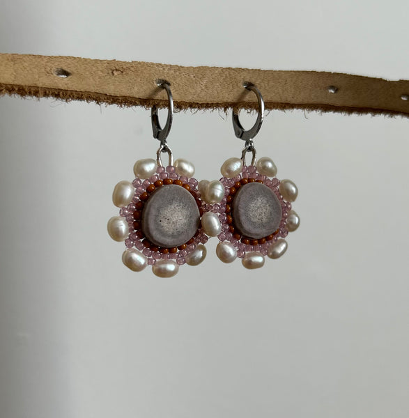 Aphrodite Medallion Antler Earrings