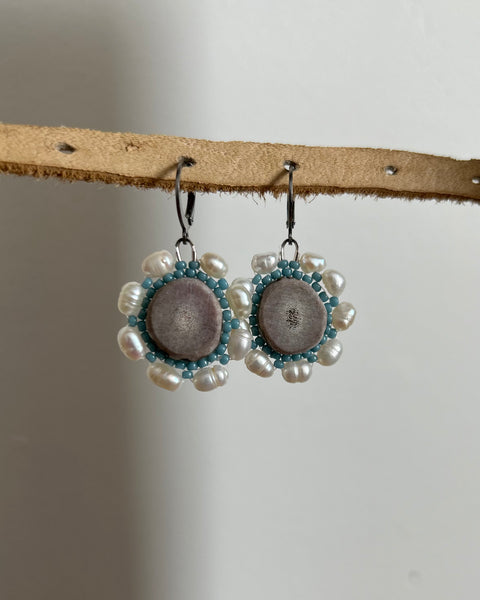 Aphrodite Medallion Antler Earrings