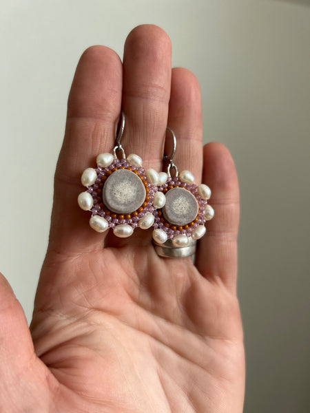 Aphrodite Medallion Antler Earrings
