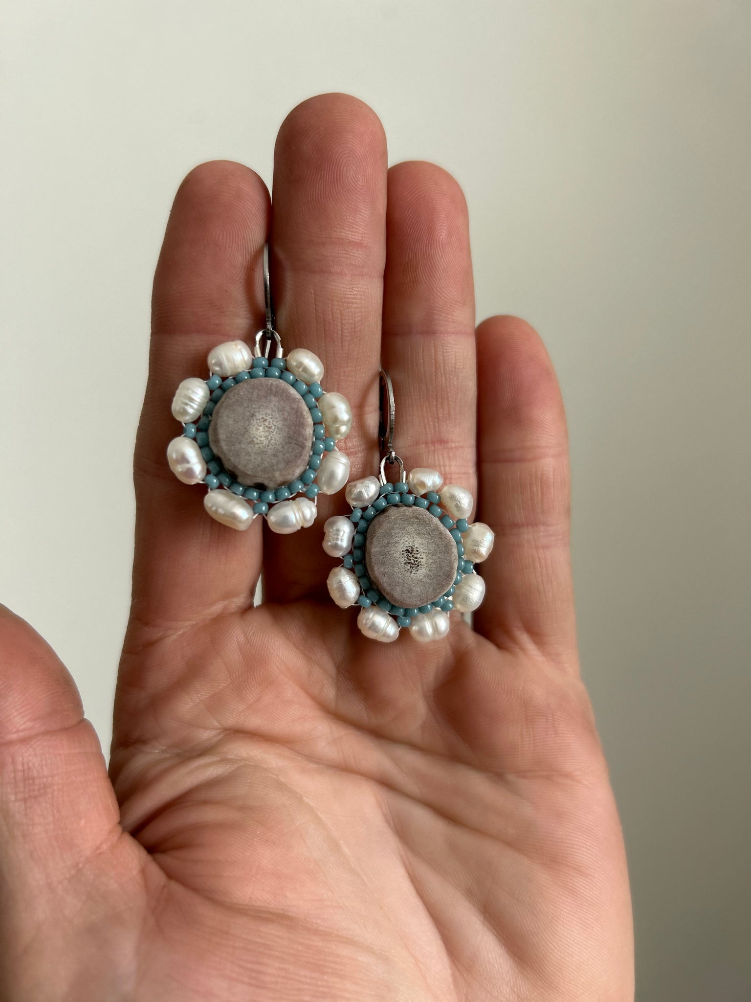 Aphrodite Medallion Antler Earrings